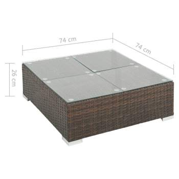  8-tlg. Garten-Lounge-Set mit Auflagen Poly Rattan Braun