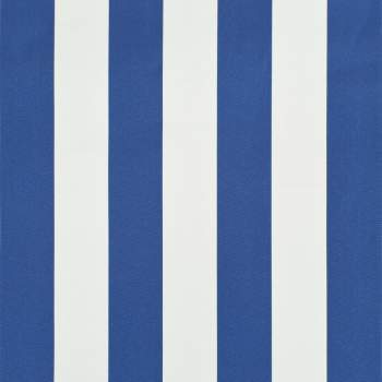  Einziehbare Markise 150 x 150 cm Blau und Weiß