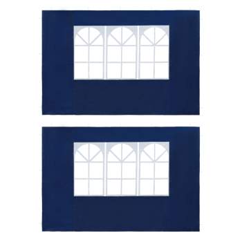  Partyzelt-Seitenwände 2 Stück mit Fenster PE Blau