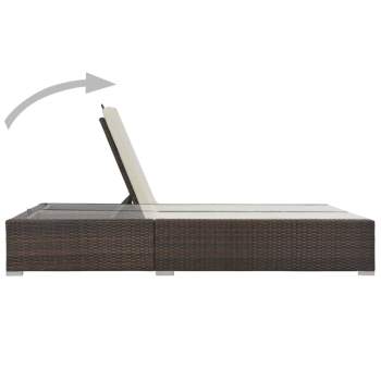  Doppel-Sonnenliege Poly Rattan Braun