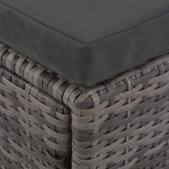 Preview:  4-tlg. Garten-Lounge-Set mit Polstern Poly Rattan Grau