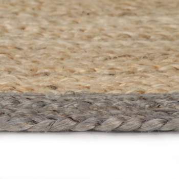  Teppich Handgefertigt Jute mit Grauem Rand 150 cm