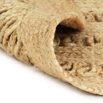  Teppich Handgefertigt Jute Geflochten 90 cm