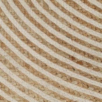  Teppich Handgefertigt Jute mit weißem Spiraldruck 120 cm