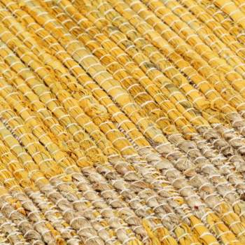  Teppich Handgefertigt Jute Gelb 80x160 cm