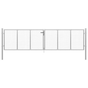  Gartentor Verzinkter Stahl 415 x 150 cm Silbern