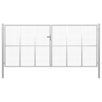  Gartentor Verzinkter Stahl 415 x 225 cm Silbern