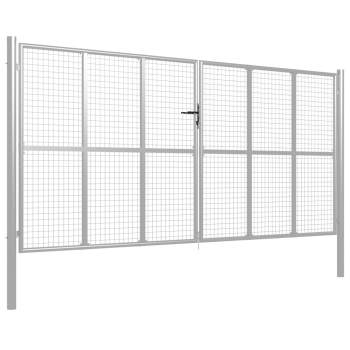 Preview:  Gartentor Verzinkter Stahl 415 x 225 cm Silbern