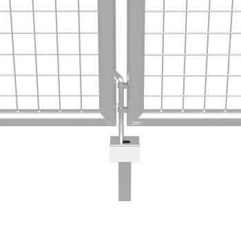 Preview:  Gartentor Verzinkter Stahl 415 x 225 cm Silbern