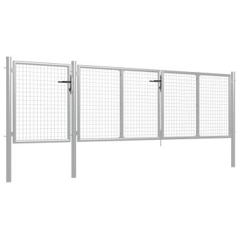 Preview:  Gartentor Stahl 400 x 100 cm Silbern