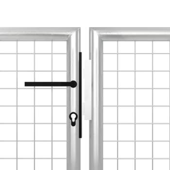 Preview:  Gartentor Stahl 400 x 100 cm Silbern