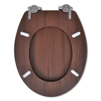  Toilettensitze 2 Stk. Deckel mit Absenkautomatik MDF Braun