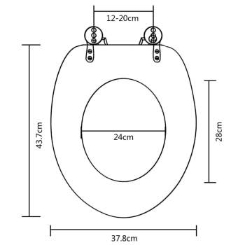  Toilettensitze mit Hartschalendeckel 2 Stk. MDF Wasser