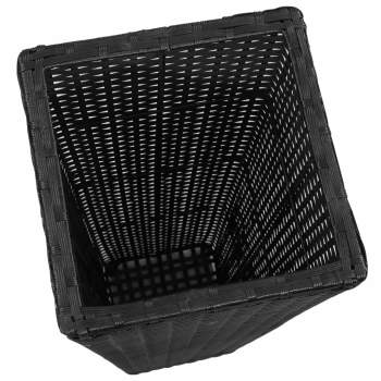  Pflanzkübel 3 Stk. Poly Rattan Schwarz