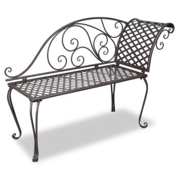  Garten-Chaiselongue 128 cm Stahl Antik Braun