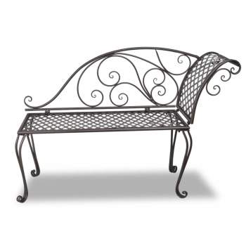  Garten-Chaiselongue 128 cm Stahl Antik Braun