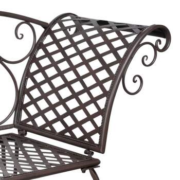  Garten-Chaiselongue 128 cm Stahl Antik Braun