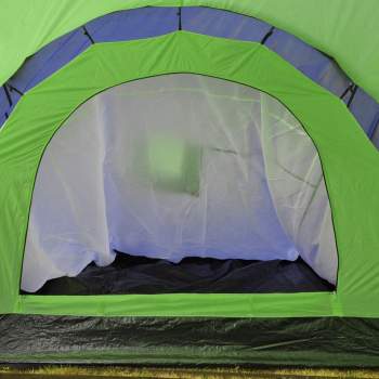  Campingzelt 9 Personen Stoff Blau/Grün