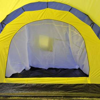  Campingzelt 9 Personen Stoff Blau/Gelb