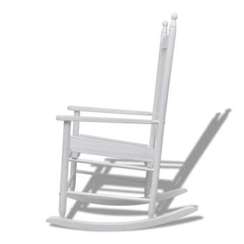  Schaukelstuhl mit gebogener Sitzfläche Weiß Holz