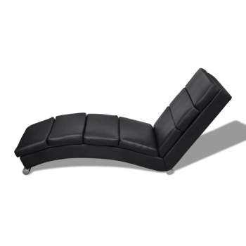  Relaxliege Kunstleder Schwarz 
