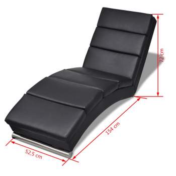  Relaxliege Kunstleder Schwarz 
