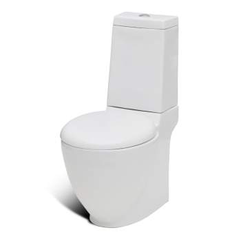  Stand-WC & Bidet Set Weiß Keramik