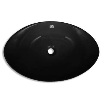 Luxuriöses Keramik Waschbecken Oval Schwarz