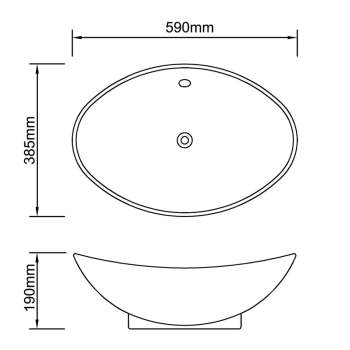 Luxuriöses Keramik Waschbecken Oval Schwarz