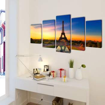 Preview: Bilder Dekoration Set Eiffelturm 200 x 100 cm