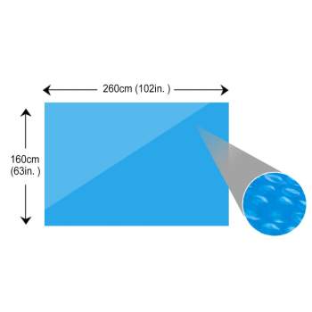 Rechteckige Pool-Abdeckung 260 x 160 cm PE Blau 