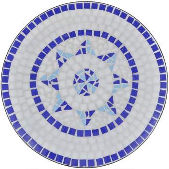 Mosaiktisch 60 cm Blau/Weiß