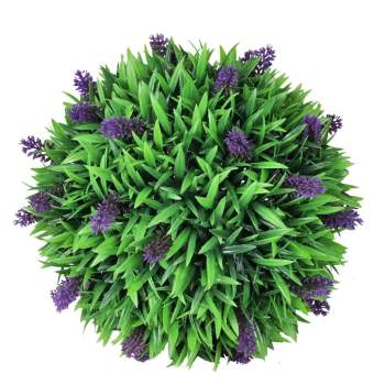 2x Buchsbaum Kugel Buchskugel Kunstpflanze mit Lavendel 36 cm