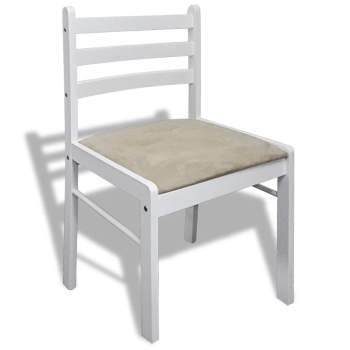  Esszimmerstühle 4 Stk. Holz Weiß Viereckig 