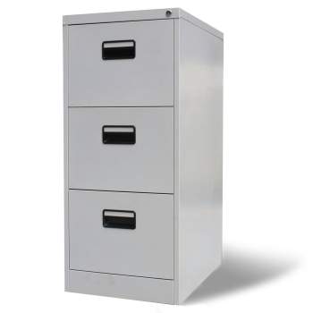  Registerschrank mit 3 Schubladen Grau 102,5 cm Stahl