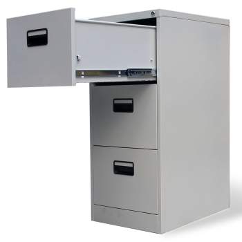 Preview:  Registerschrank mit 3 Schubladen Grau 102,5 cm Stahl