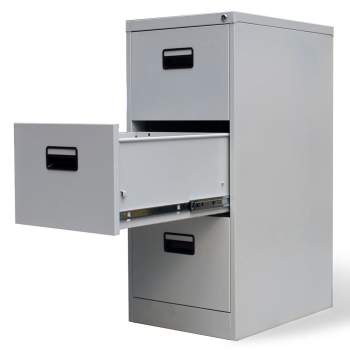  Registerschrank mit 3 Schubladen Grau 102,5 cm Stahl