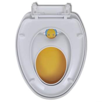  Toilettensitz mit Absenkautomatik Erwachsene/Kinder Weiß & Gelb