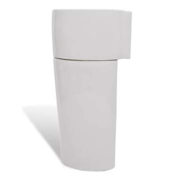Standwaschbecken mit Hahn/Überlaufloch Keramik weiß rund 