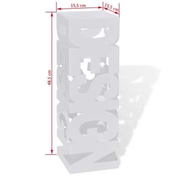 Schirmhalter Schirmständer Gehstöcke Stahl weiß quadratisch 48,5 cm 