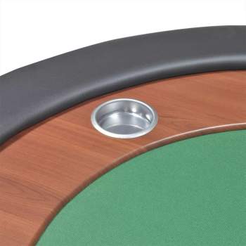  Pokertisch für 10 Spieler mit Dealerbereich und Chipablage Grün 