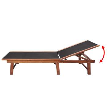  Sonnenliege mit Tisch Massivholz Akazie und Textilene