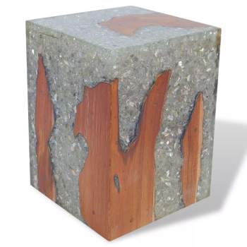  Hocker Teak Harz 30x30x40 cm