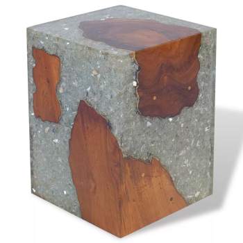  Hocker Teak Harz 30x30x40 cm