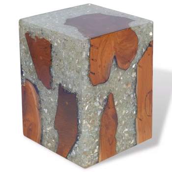  Hocker Teak Harz 30x30x40 cm
