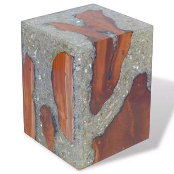  Hocker Teak Harz 30x30x40 cm