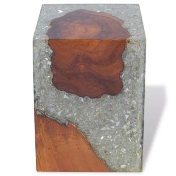  Hocker Teak Harz 30x30x40 cm