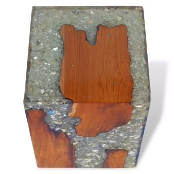  Hocker Teak Harz 30x30x40 cm
