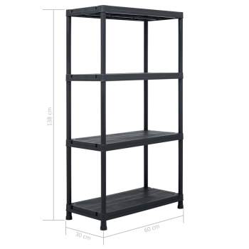  Lagerregal Schwarz 100 kg 60 x 30 x 138 cm Kunststoff