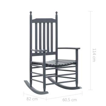  Schaukelstuhl mit gebogener Sitzfläche Grau Holz
